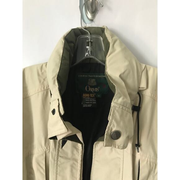 Orvis Jacket Medium Mens Gore Tex Tan Fishing Outdoors Hood Gorpcore Pockets Med - Picture 5 of 16
